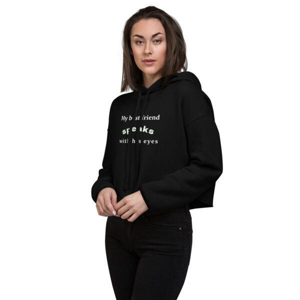 womens-cropped-hoodie-black-left-front-692dd3473df4c.jpg Speaking Eyes Pet Lover Crop Hoodie