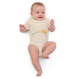 Organic cotton baby bodysuit princess of the family
